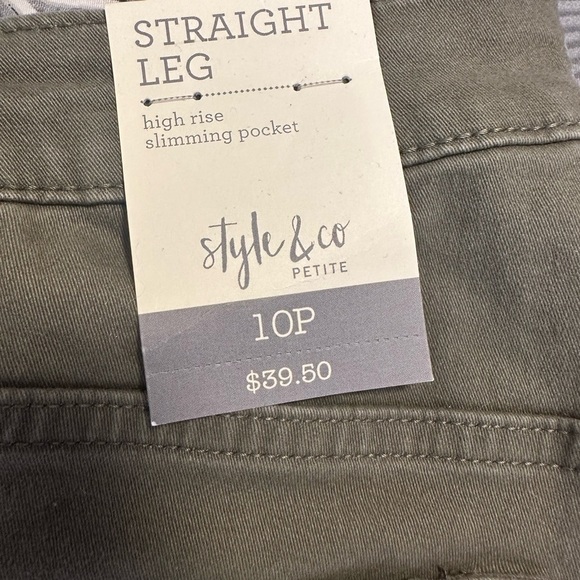 Style & Co - Petite High Rise Natural Straight-Leg Jeans 10P - Picture 4 of 4